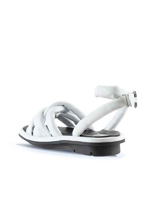 Bueno Shoes Beyaz Deri Kadın Sandalet 01wu5902 - Görsel 6