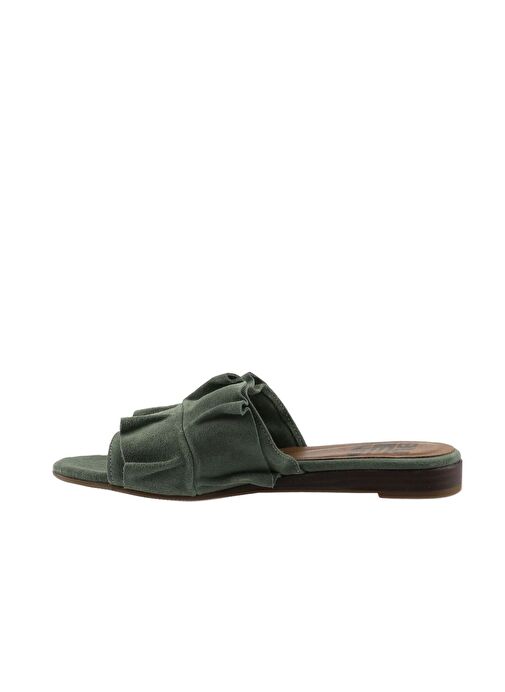 Bueno Shoes Yeşil Açık Süet Kadın Düz Terlik 01wn1908 - Görsel 5