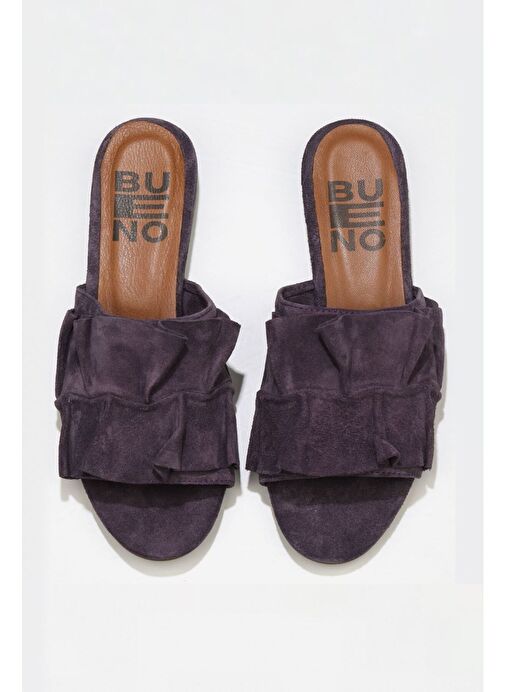 Bueno Shoes Mor Süet Kadın Düz Terlik 01wn1908 - Görsel 2
