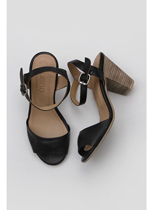 Bueno Shoes Siyah Deri Kadın Topuklu Sandalet 01wq8204 - Görsel 2