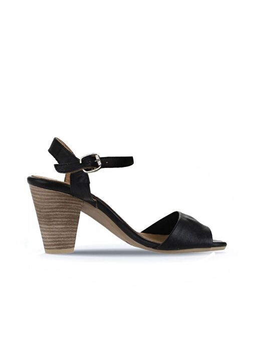 Bueno Shoes Siyah Deri Kadın Topuklu Sandalet 01wq8204 - Görsel 3