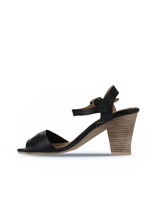 Bueno Shoes Siyah Deri Kadın Topuklu Sandalet 01wq8204 - Görsel 5
