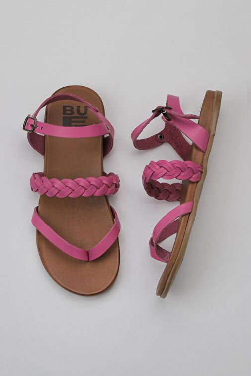 Bueno Shoes Fuşya Deri Kadın Parmak Arası Sandalet 01wu4201 - Görsel 2