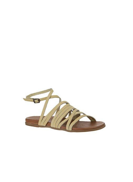 Bueno Shoes Sarı Nubuk Kadın Sandalet 01wu4202 - Görsel 3