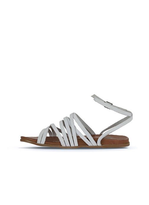 Bueno Shoes Beyaz Nubuk Kadın Sandalet 01wu4202 - Görsel 4