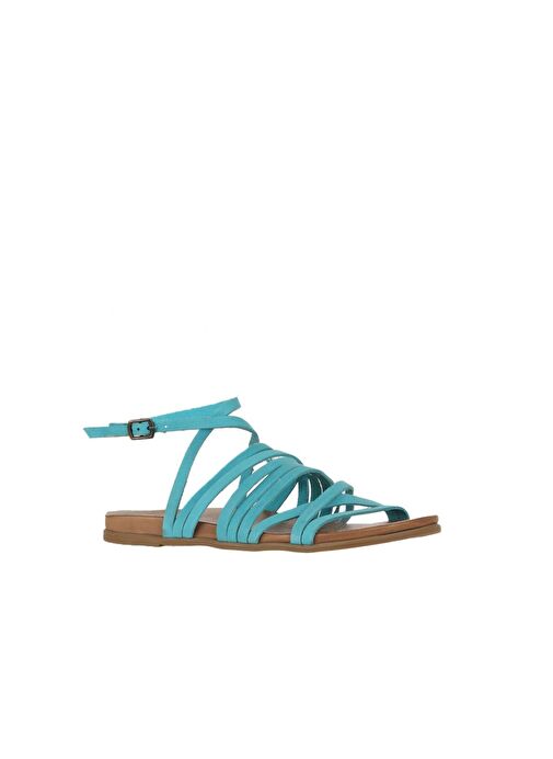 Bueno Shoes Turkuaz Nubuk Kadın Sandalet 01wu4202 - Görsel 3