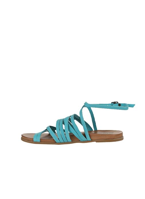 Bueno Shoes Turkuaz Nubuk Kadın Sandalet 01wu4202 - Görsel 4