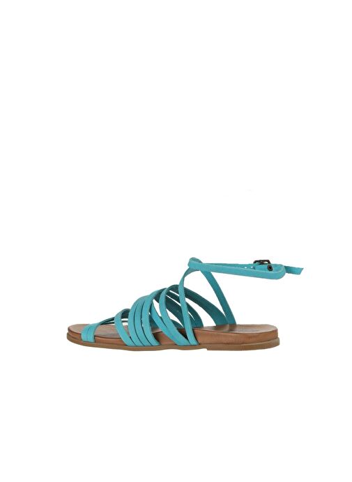 Bueno Shoes Turkuaz Nubuk Kadın Sandalet 01wu4202 - Görsel 5