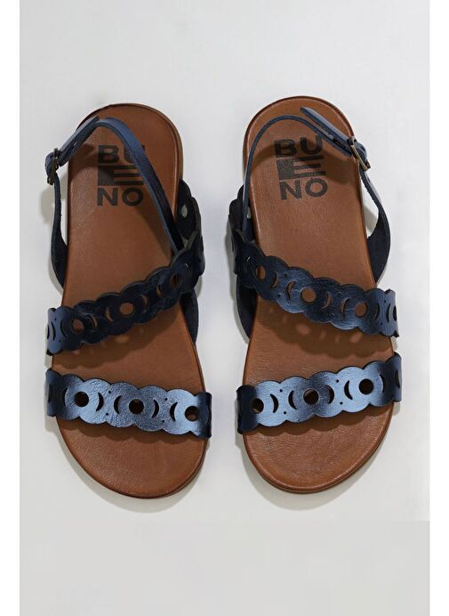Bueno Shoes Lacivert Parlak Deri Kadın Sandalet 01wu4216 - Görsel 2
