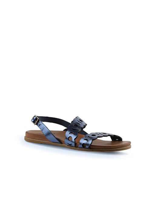 Bueno Shoes Lacivert Parlak Deri Kadın Sandalet 01wu4216 - Görsel 4