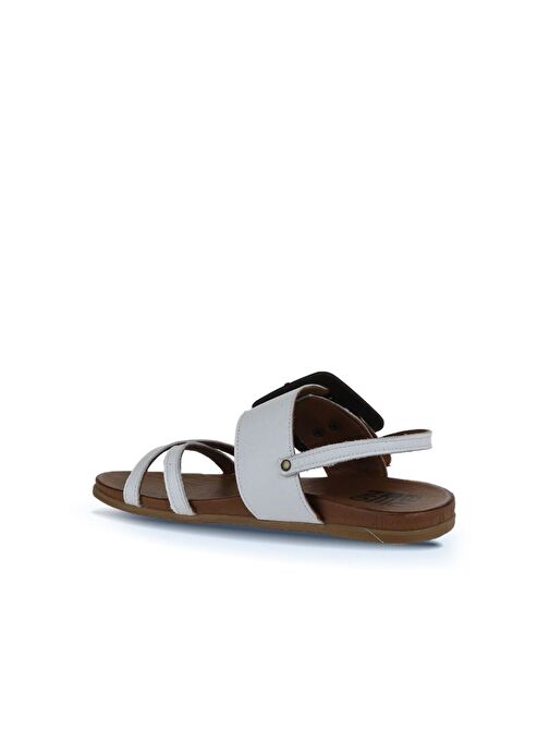 Bueno Shoes Beyaz Deri Kadın Sandalet 01wu4224 - Görsel 6