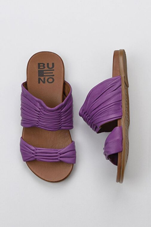 Bueno Shoes Lila Deri Kadın Düz Terlik 01wu4235 - Görsel 2