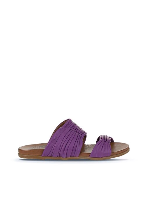 Bueno Shoes Lila Deri Kadın Düz Terlik 01wu4235 - Görsel 3