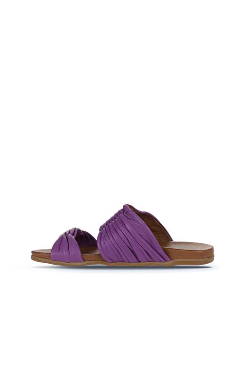 Bueno Shoes Lila Deri Kadın Düz Terlik 01wu4235 - Görsel 5