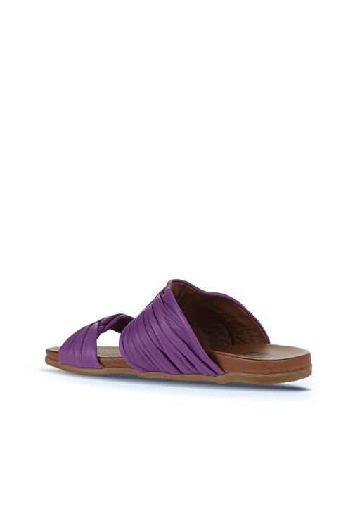 Bueno Shoes Lila Deri Kadın Düz Terlik 01wu4235 - Görsel 6