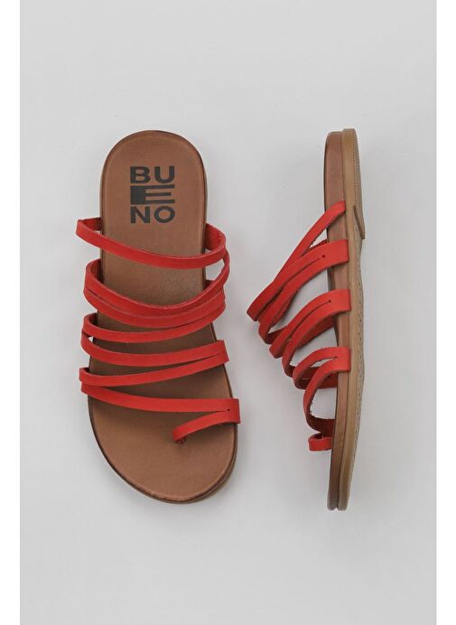Bueno Shoes Kırmızı Nubuk Kadın Parmak Arası Terlik 01wu4238 - Görsel 2