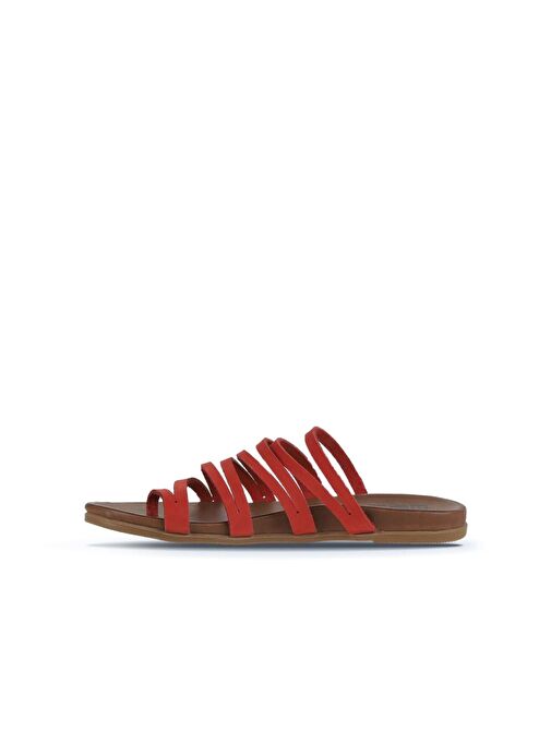 Bueno Shoes Kırmızı Nubuk Kadın Parmak Arası Terlik 01wu4238 - Görsel 5