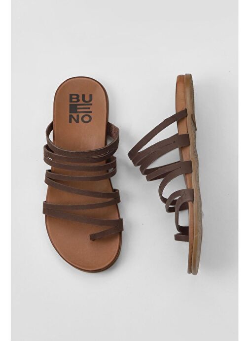 Bueno Shoes Taba Nubuk Kadın Parmak Arası Terlik 01wu4238 - Görsel 2