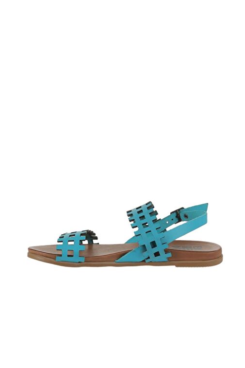 Bueno Shoes Turkuaz Deri Kadın Düz Sandalet 01wu4242 - Görsel 5