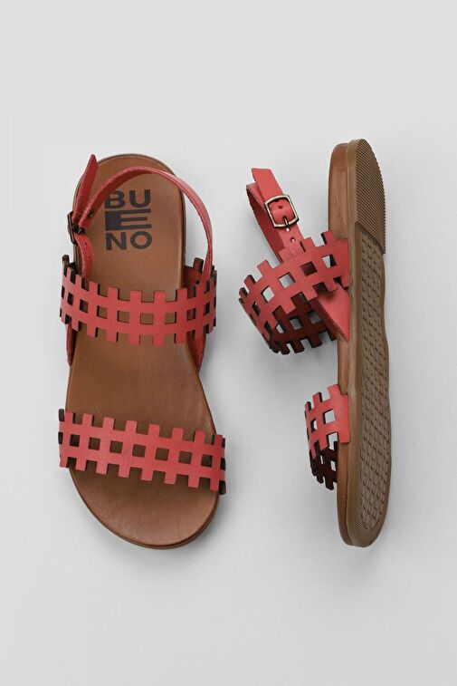 Bueno Shoes Mercan Deri Kadın Düz Sandalet 01wu4242 - Görsel 2