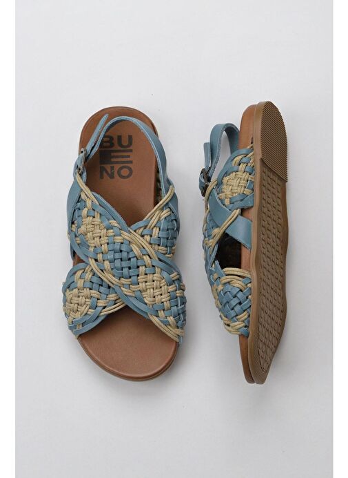 Bueno Shoes Mavi Deri Kadın Sandalet 01wu4248 - Görsel 2