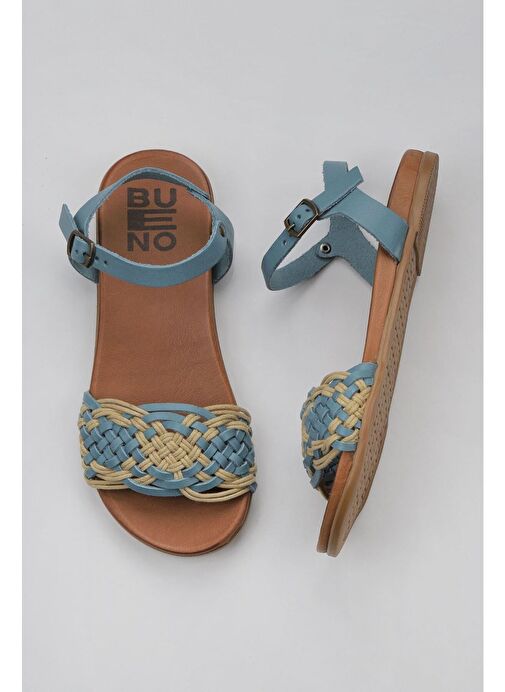 Bueno Shoes Mavi Deri Kadın Sandalet 01wu4250 - Görsel 2