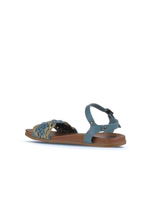 Bueno Shoes Mavi Deri Kadın Sandalet 01wu4250 - Görsel 6