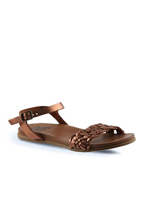 Bueno Shoes Taba Parlak Deri Kadın Sandalet 01wu4251 - Görsel 4