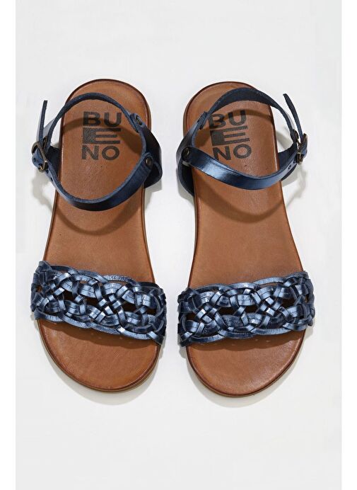 Bueno Shoes Lacivert Parlak Deri Kadın Sandalet 01wu4251 - Görsel 2