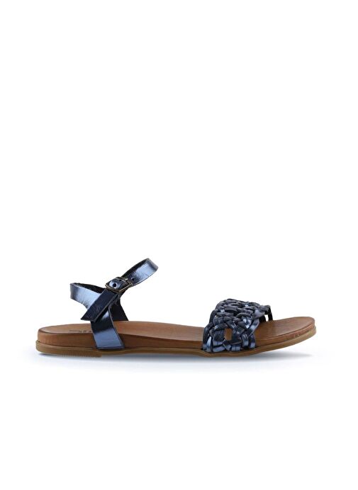 Bueno Shoes Lacivert Parlak Deri Kadın Sandalet 01wu4251 - Görsel 3