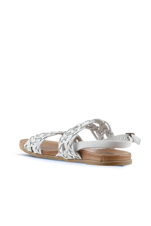 Bueno Shoes Beyaz Deri Kadın Sandalet 01wu4252 - Görsel 6