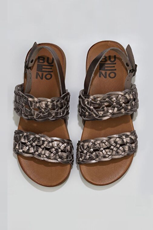 Bueno Shoes Gri Parlak Deri Kadın Sandalet 01wu4252 - Görsel 2