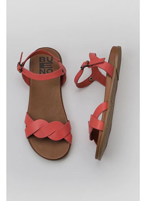 Bueno Shoes Mercan Deri Kadın Düz Sandalet 01wu4253 - Görsel 2
