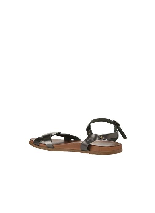 Bueno Shoes Haki Parlak Deri Kadın Düz Sandalet 01wu4253 - Görsel 6
