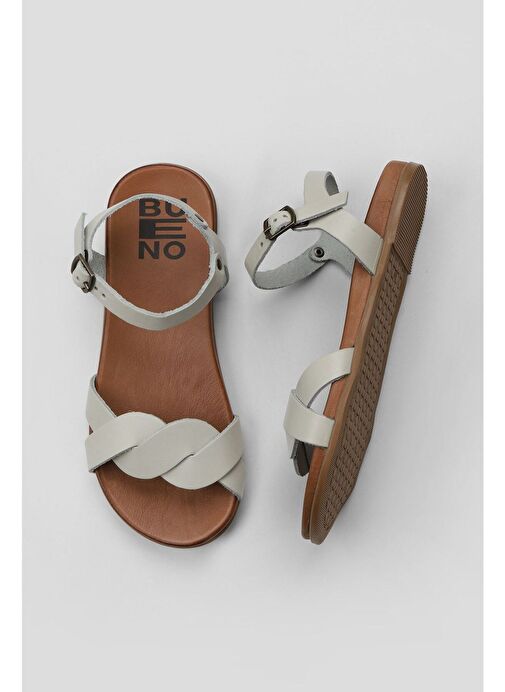 Bueno Shoes Yeşil Deri Kadın Düz Sandalet 01wu4253 - Görsel 2