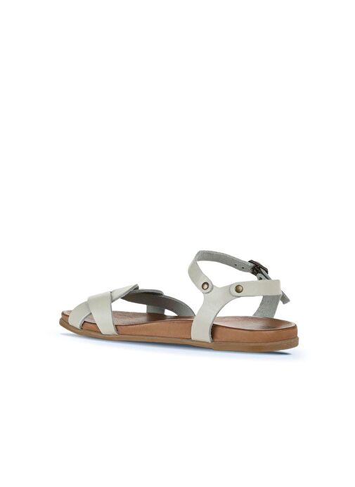 Bueno Shoes Yeşil Deri Kadın Düz Sandalet 01wu4253 - Görsel 6