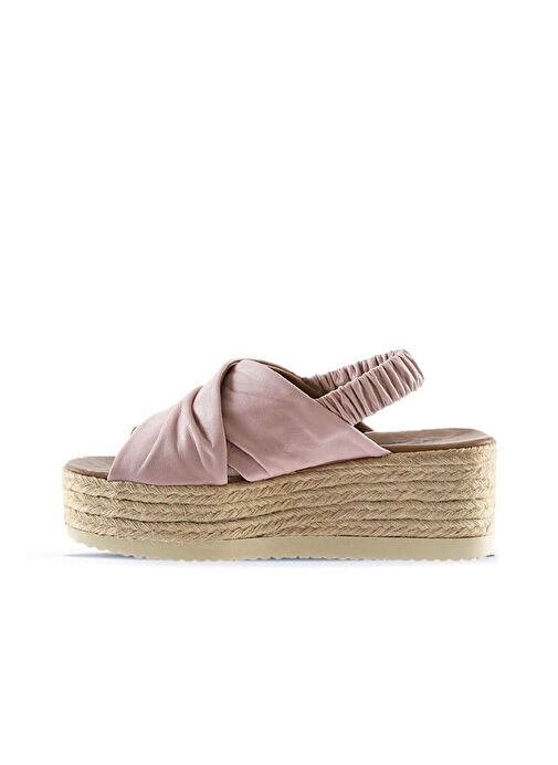 Bueno Shoes Gül Kurusu Deri Kadın Dolgu Topuklu Espadril Sandalet 01wu6105 - Görsel 5