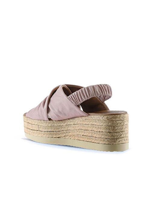 Bueno Shoes Gül Kurusu Deri Kadın Dolgu Topuklu Espadril Sandalet 01wu6105 - Görsel 6