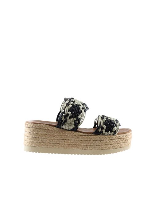 Bueno Shoes Siyah Deri Kadın Espadril Terlik 01wu6110 - Görsel 3