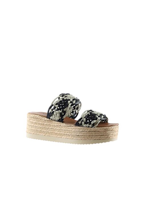 Bueno Shoes Siyah Deri Kadın Espadril Terlik 01wu6110 - Görsel 4