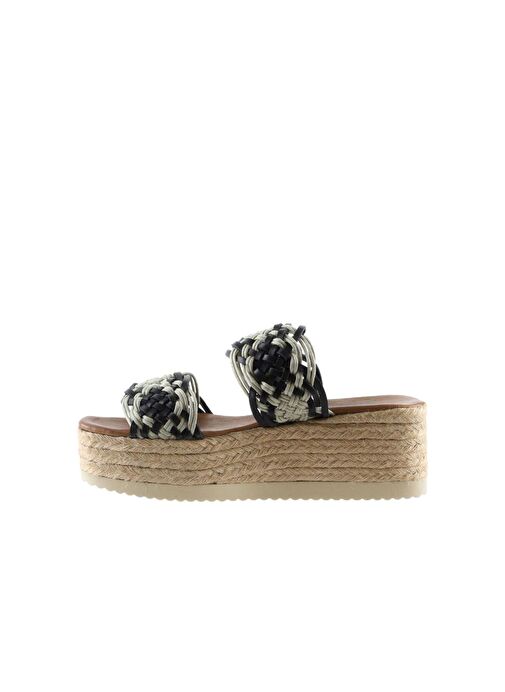 Bueno Shoes Siyah Deri Kadın Espadril Terlik 01wu6110 - Görsel 5