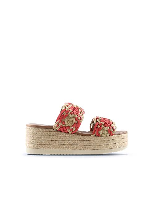 Bueno Shoes Kırmızı Deri Kadın Espadril Terlik 01wu6110 - Görsel 3