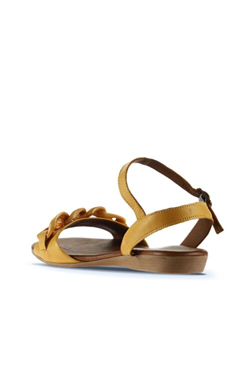 Bueno Shoes Sarı Deri Kadın Sandalet 01wu7402 - Görsel 5