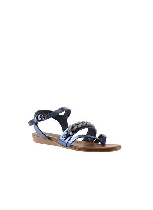 Bueno Shoes Lacivert Parlak Deri Kadın Sandalet 01wu7406 - Görsel 4
