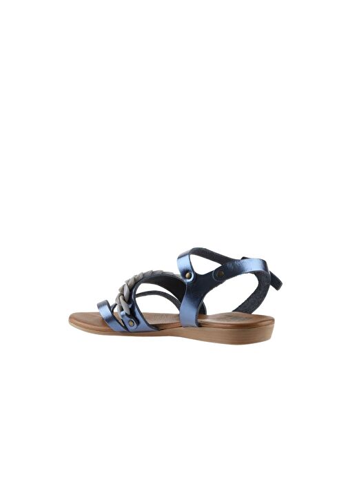 Bueno Shoes Lacivert Parlak Deri Kadın Sandalet 01wu7406 - Görsel 6