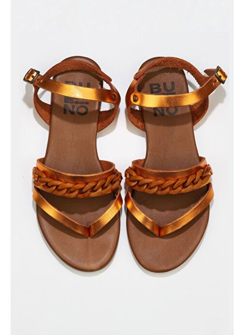 Bueno Shoes Turuncu Parlak Deri Kadın Sandalet 01wu7406 - Görsel 2