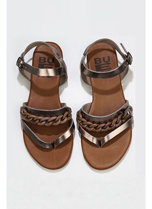 Bueno Shoes Gri Parlak Deri Kadın Sandalet 01wu7406 - Görsel 2