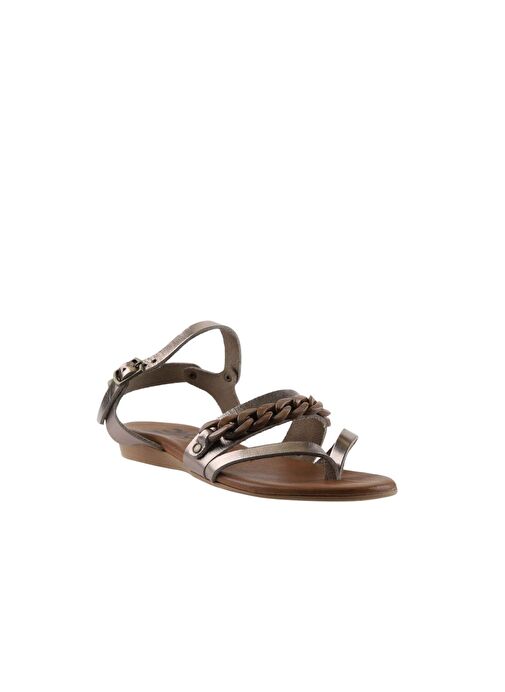 Bueno Shoes Gri Parlak Deri Kadın Sandalet 01wu7406 - Görsel 4