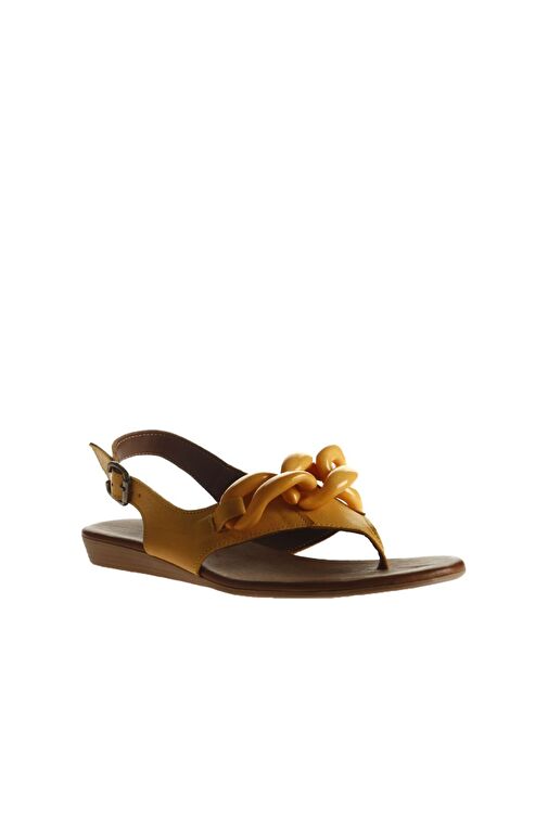 Bueno Shoes Sarı Deri Kadın Sandalet 01wu7409 - Görsel 3