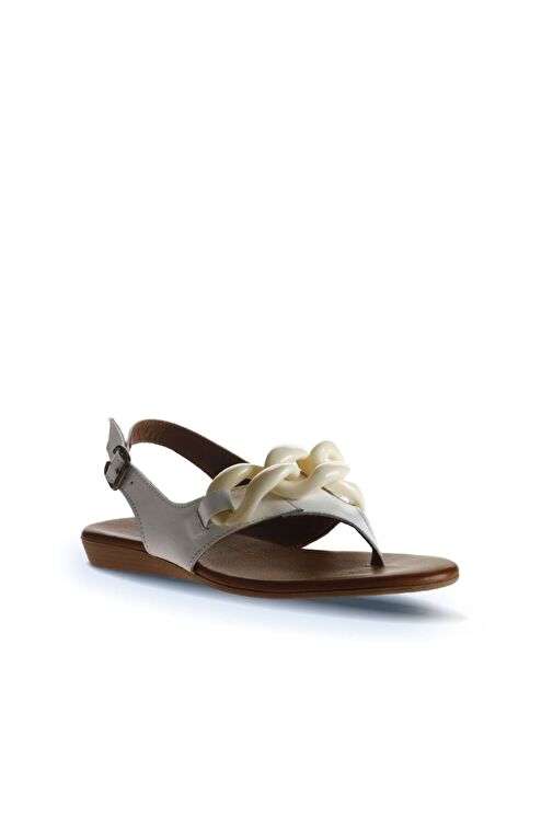 Bueno Shoes Beyaz Deri Kadın Sandalet 01wu7409 - Görsel 2
